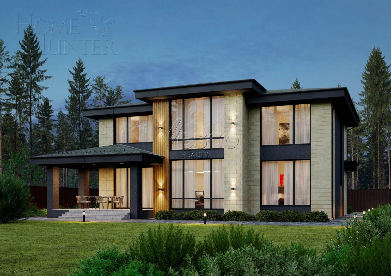 2-этажный коттедж 250 м² без отделки