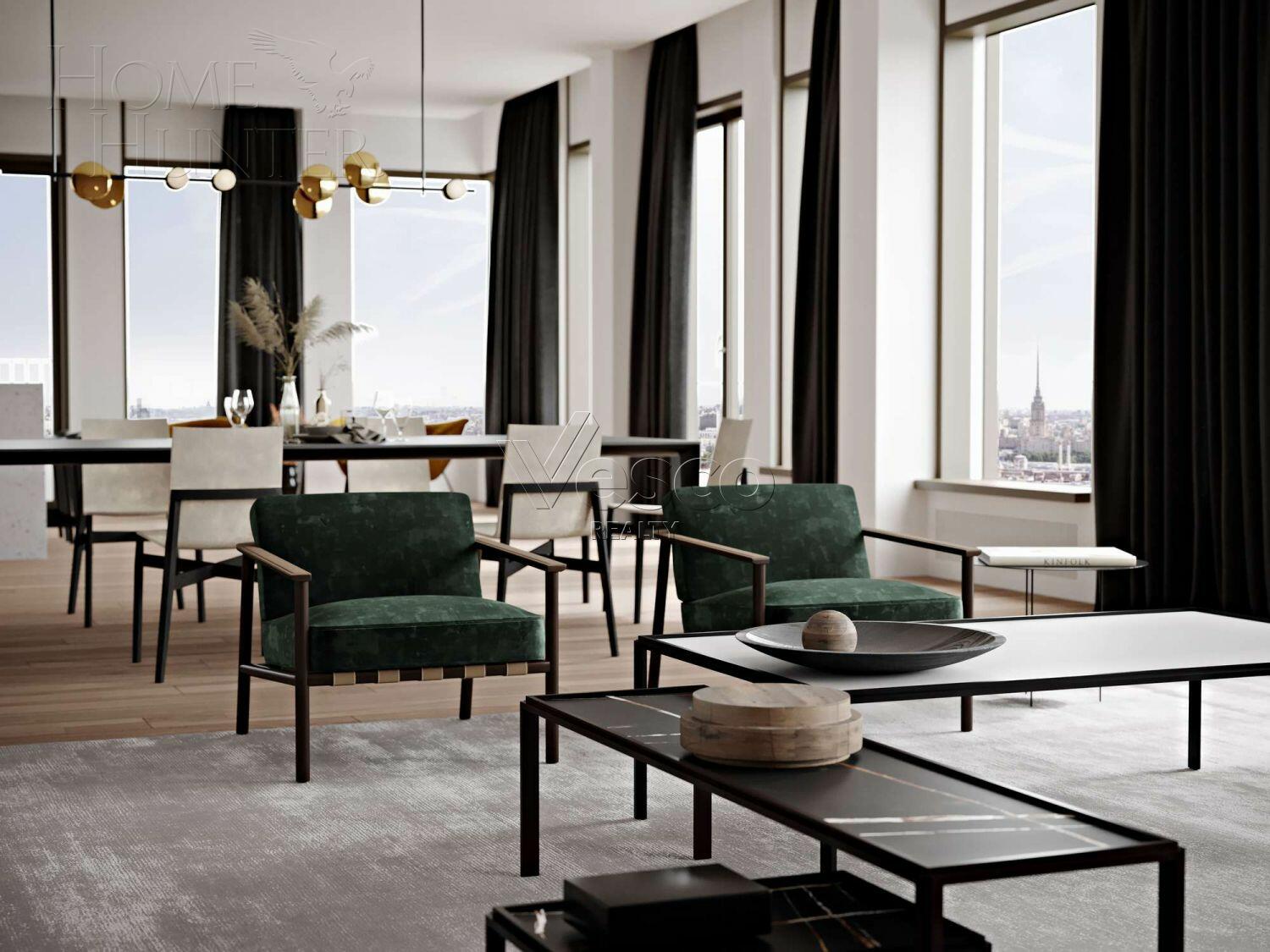 4-КОМН. ПЕНТХАУС С ОТДЕЛКОЙ 237 М² НА 15 ЭТАЖЕ