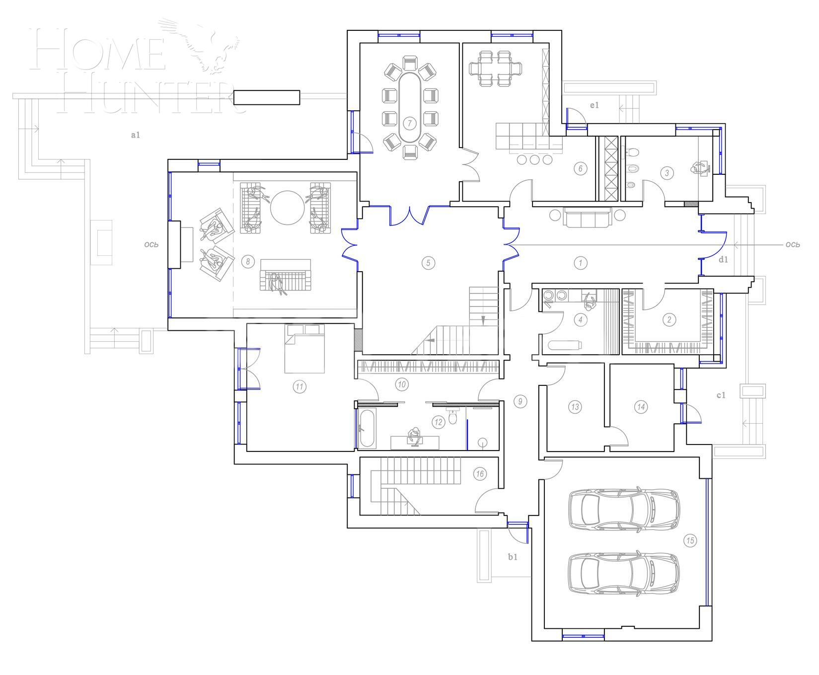 2-этажный коттедж 989.7 м² с отделкой