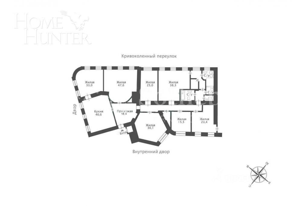 8-КОМН. КВАРТИРА С ОТДЕЛКОЙ 324.6 М² НА 3 ЭТАЖЕ
