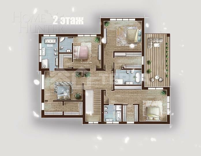 2-этажный коттедж 600 м² с отделкой