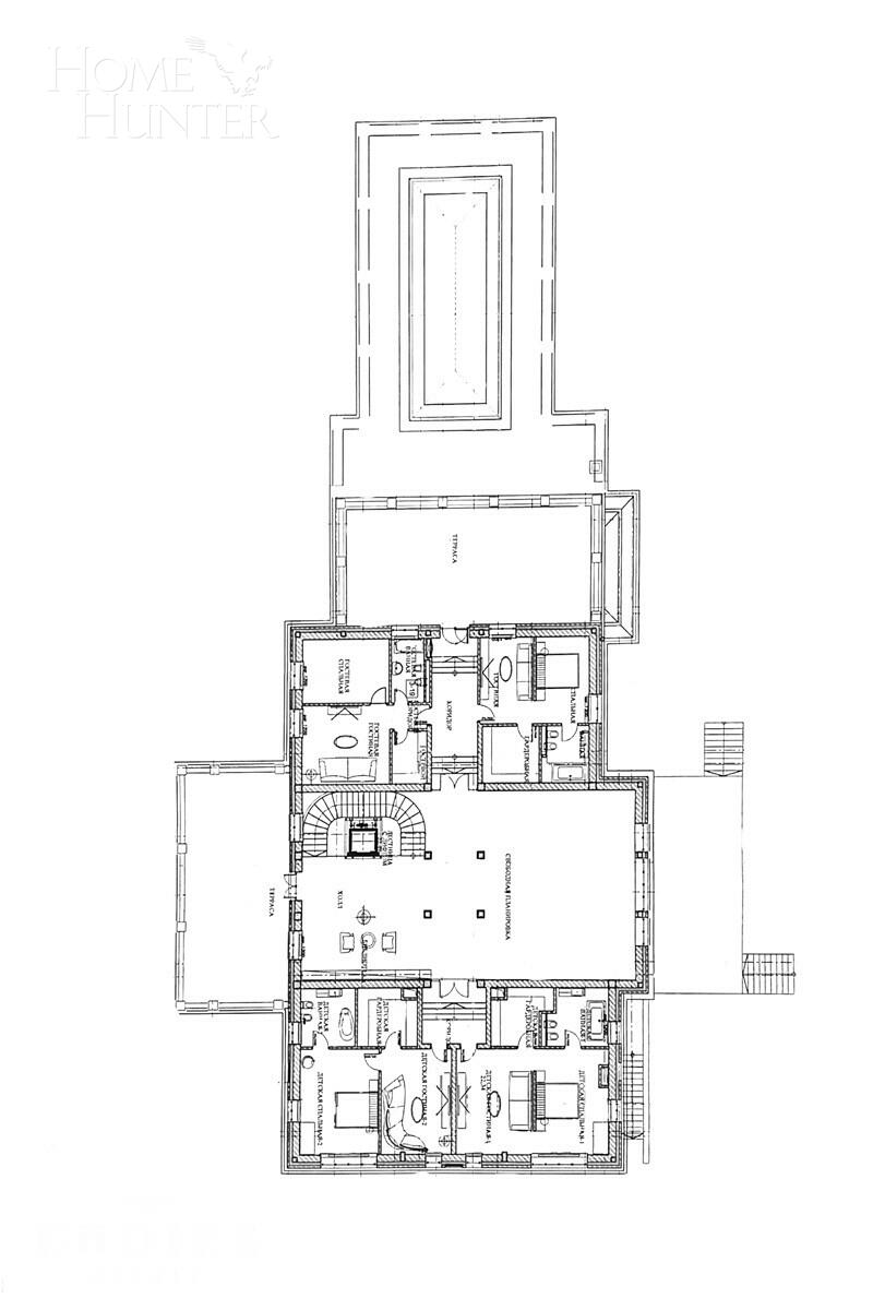 3-этажный коттедж 2 350 м² без отделки