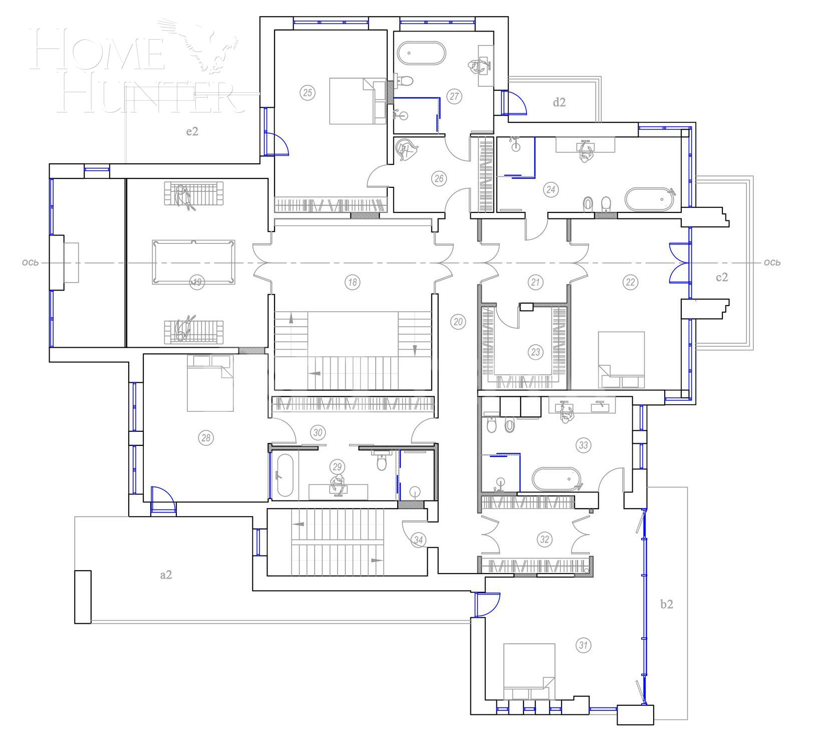 2-этажный коттедж 989.7 м² с отделкой