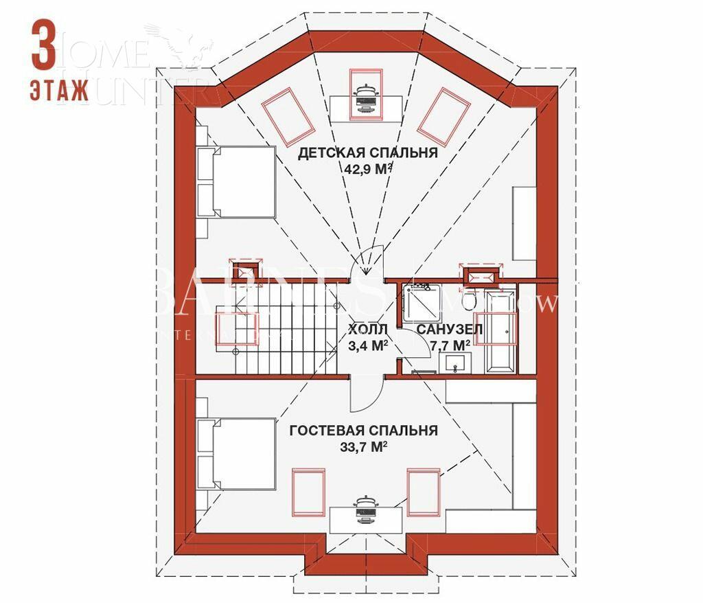 2-этажный коттедж 350 м² без отделки