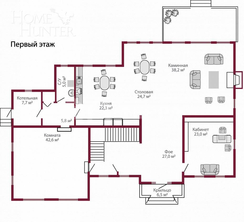 2-этажный коттедж 400 м² без отделки