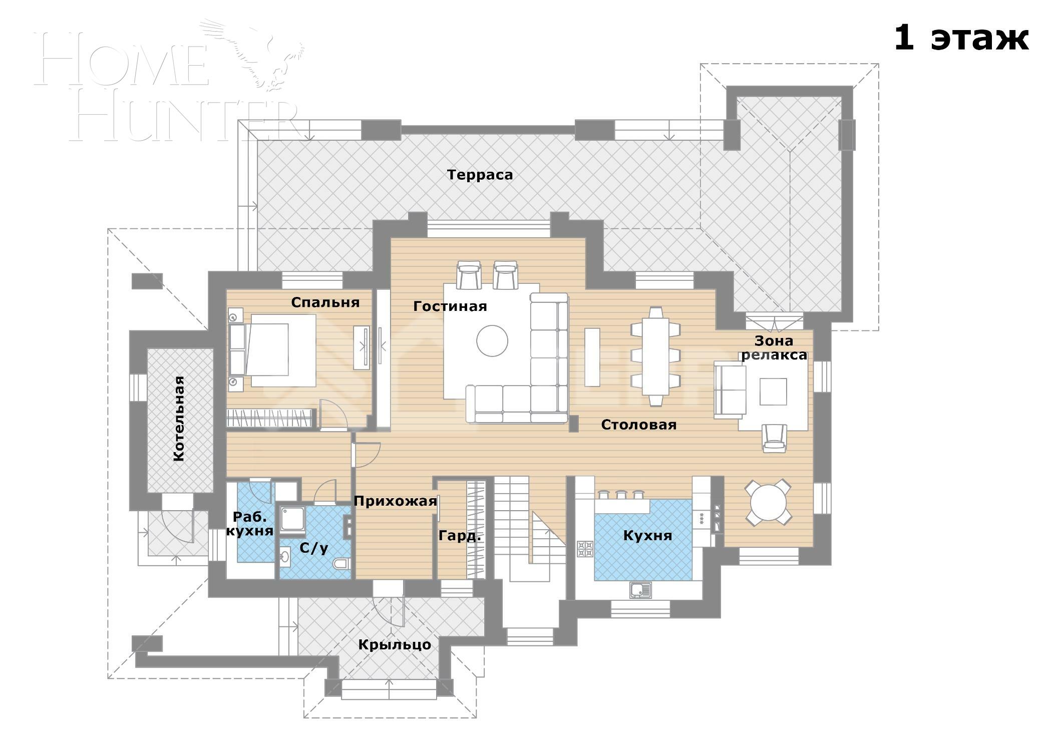 2-этажный коттедж 467 м² с отделкой