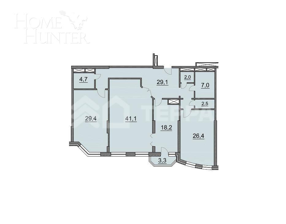 3-КОМН. КВАРТИРА БЕЗ ОТДЕЛКИ 163 М² НА 23 ЭТАЖЕ