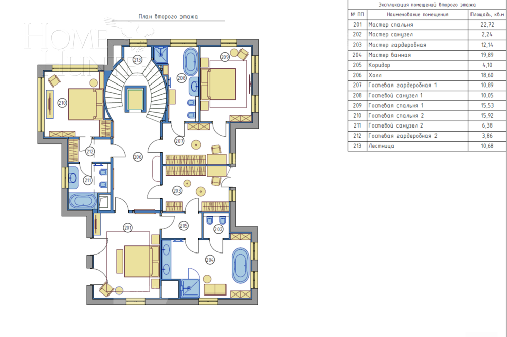 3-этажный коттедж 697 м² с отделкой
