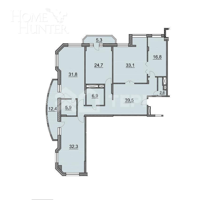 4-КОМН. КВАРТИРА БЕЗ ОТДЕЛКИ 211 М² НА 23 ЭТАЖЕ