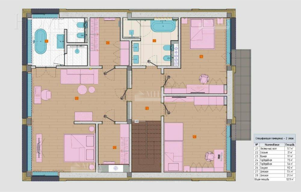 2-этажный коттедж 300 м² без отделки