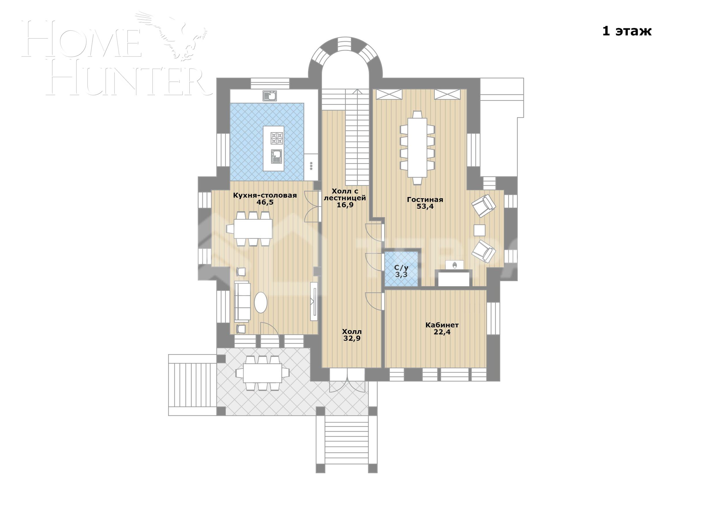 2-этажный коттедж 915 м² с отделкой