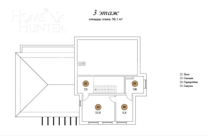 2-этажный коттедж 432.9 м² без отделки