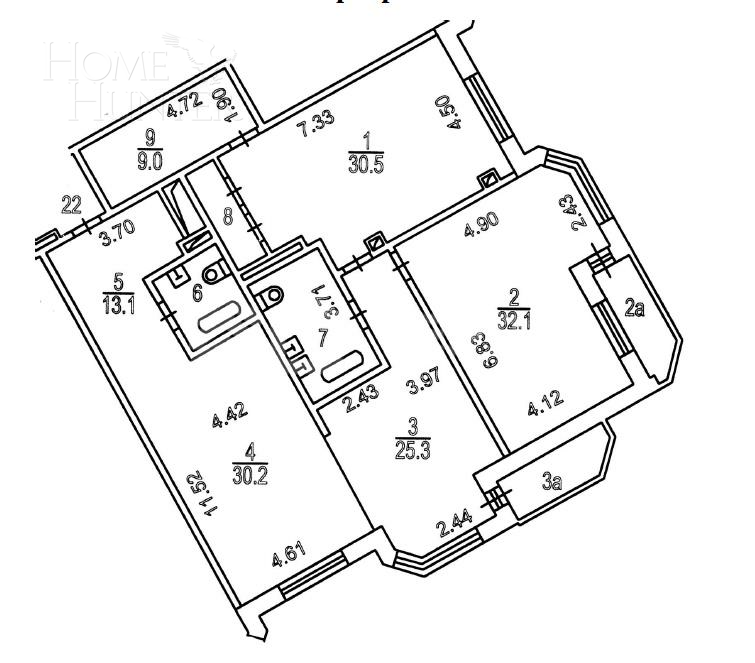 3-КОМН. КВАРТИРА БЕЗ ОТДЕЛКИ 160 М² НА 7 ЭТАЖЕ