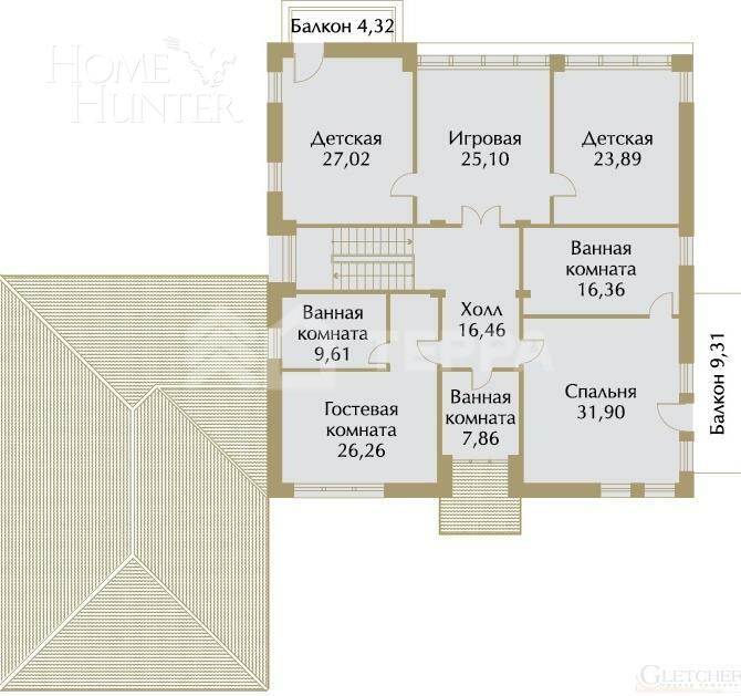 2-этажный коттедж 793.82 м² без отделки