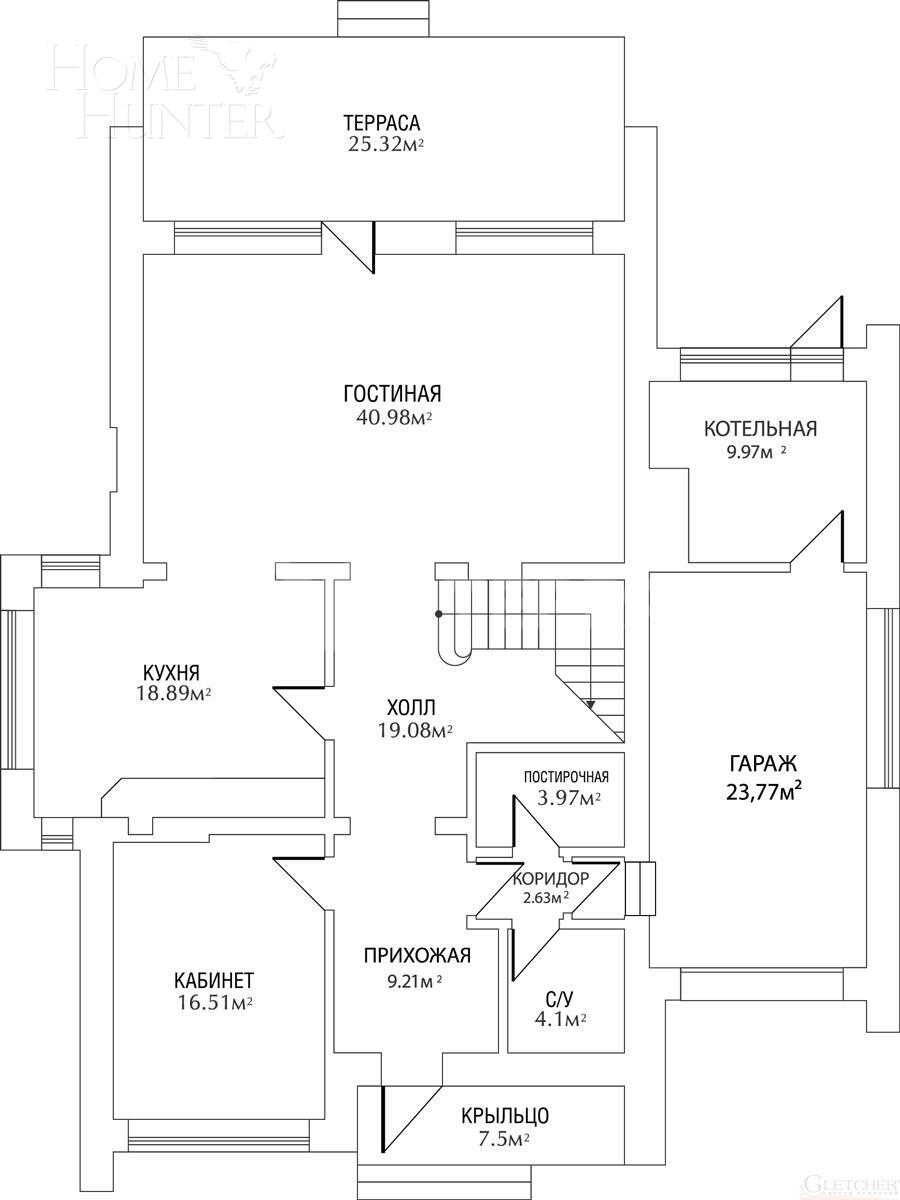 2-этажный коттедж 333 м² без отделки