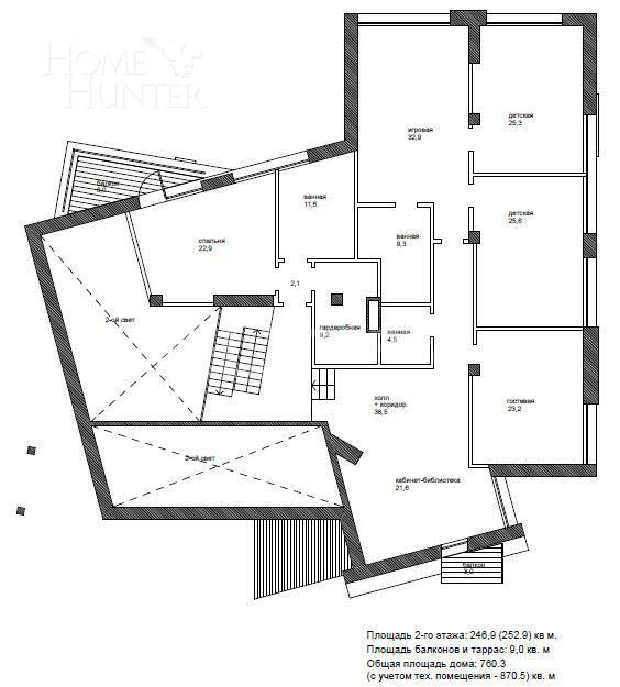 2-этажный коттедж 760 м² без отделки