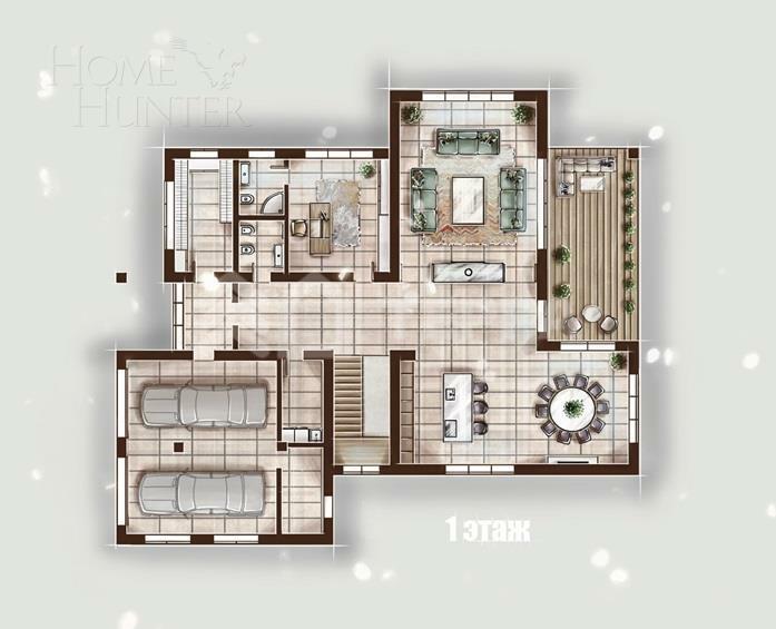 2-этажный коттедж 600 м² с отделкой
