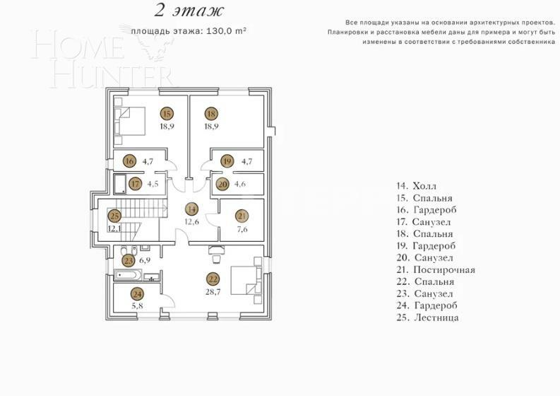 2-этажный коттедж 372.4 м² без отделки