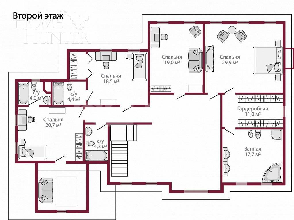 2-этажный коттедж 400 м² без отделки