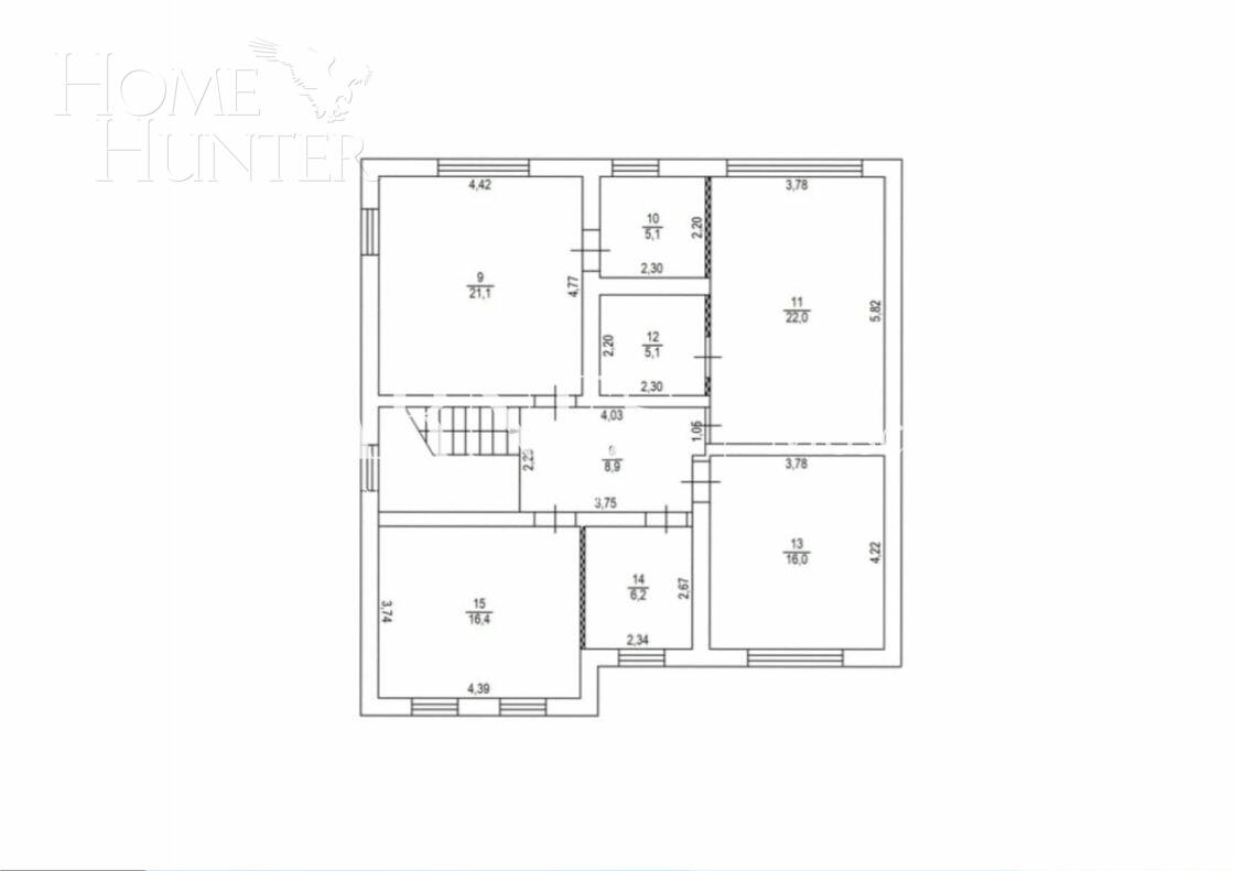 2-этажный коттедж 250 м² без отделки