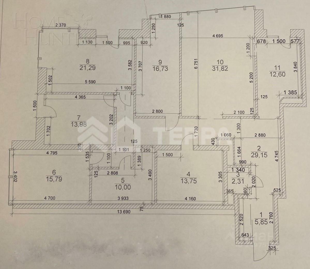 5-КОМН. КВАРТИРА С ОТДЕЛКОЙ 184 М² НА 20 ЭТАЖЕ