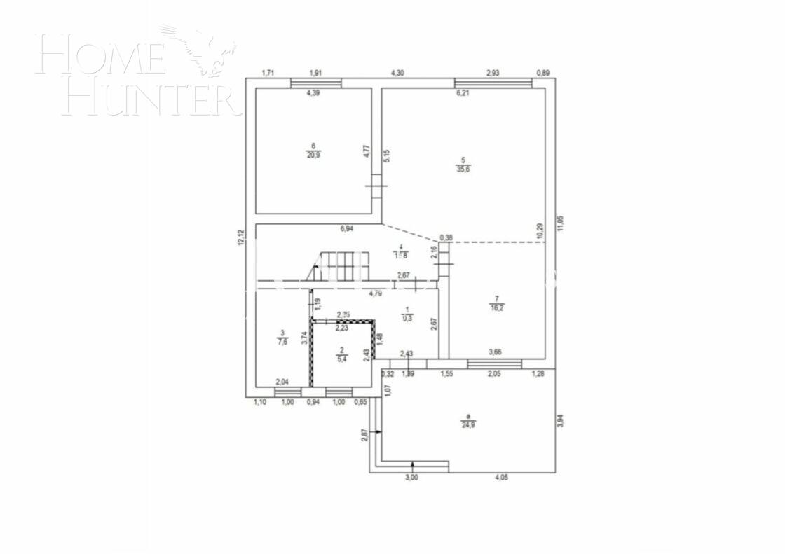 2-этажный коттедж 250 м² без отделки