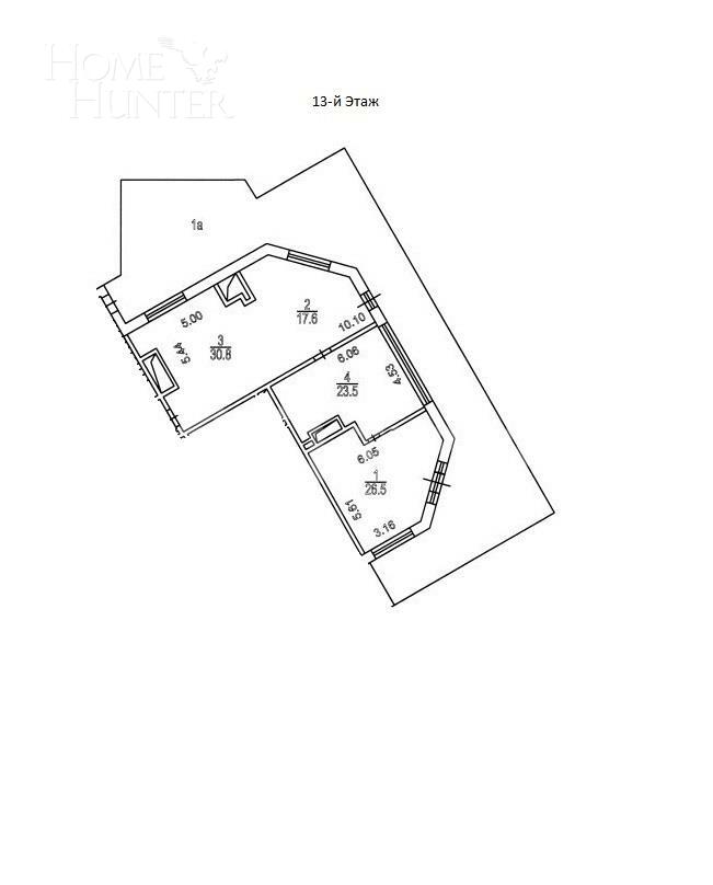2-УРОВНЕВЫЙ ПЕНТХАУС БЕЗ ОТДЕЛКИ 218 М² НА 13 ЭТАЖЕ