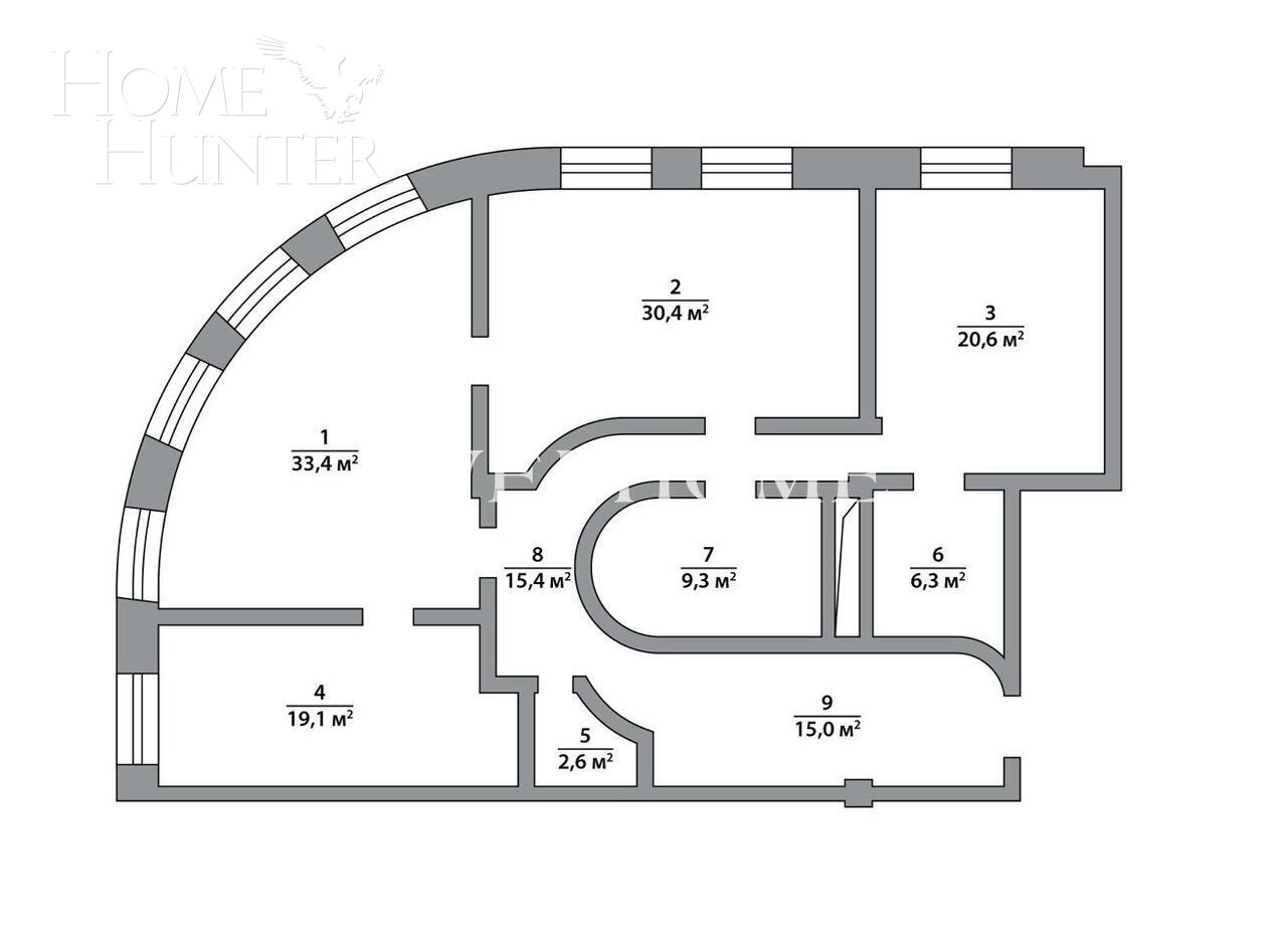 2-КОМН. АПАРТАМЕНТЫ С ОТДЕЛКОЙ 152.1 М² НА 3 ЭТАЖЕ