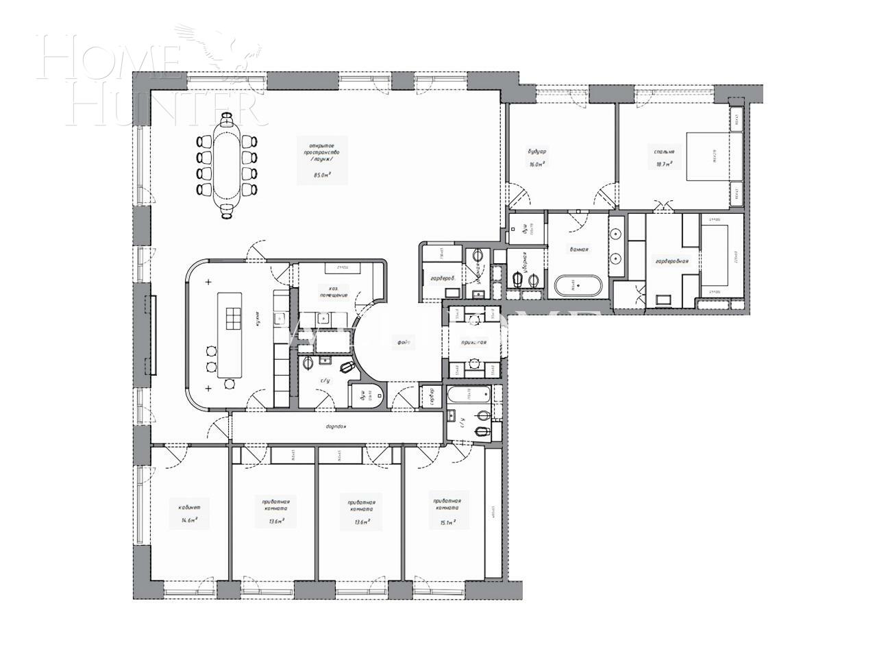7-КОМН. КВАРТИРА БЕЗ ОТДЕЛКИ 306 М² НА 3 ЭТАЖЕ