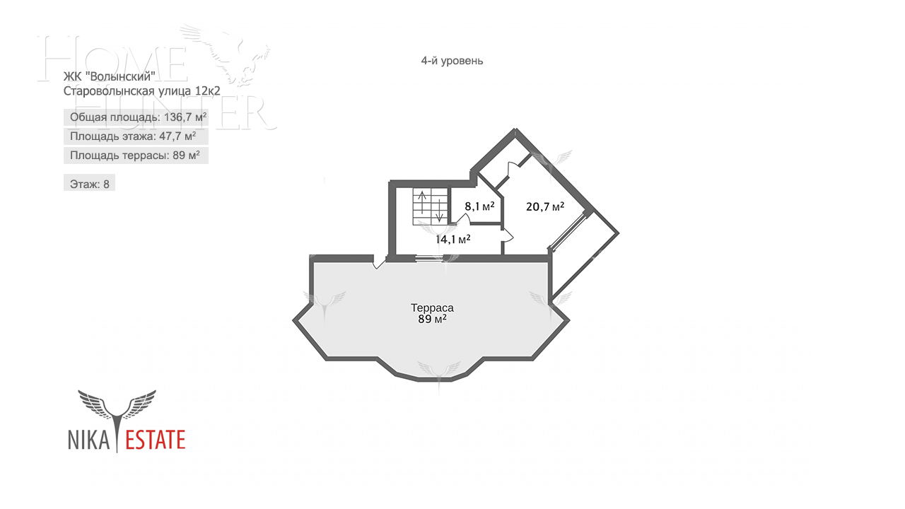4-УРОВНЕВАЯ КВАРТИРА БЕЗ ОТДЕЛКИ 364 М² НА 10 ЭТАЖЕ