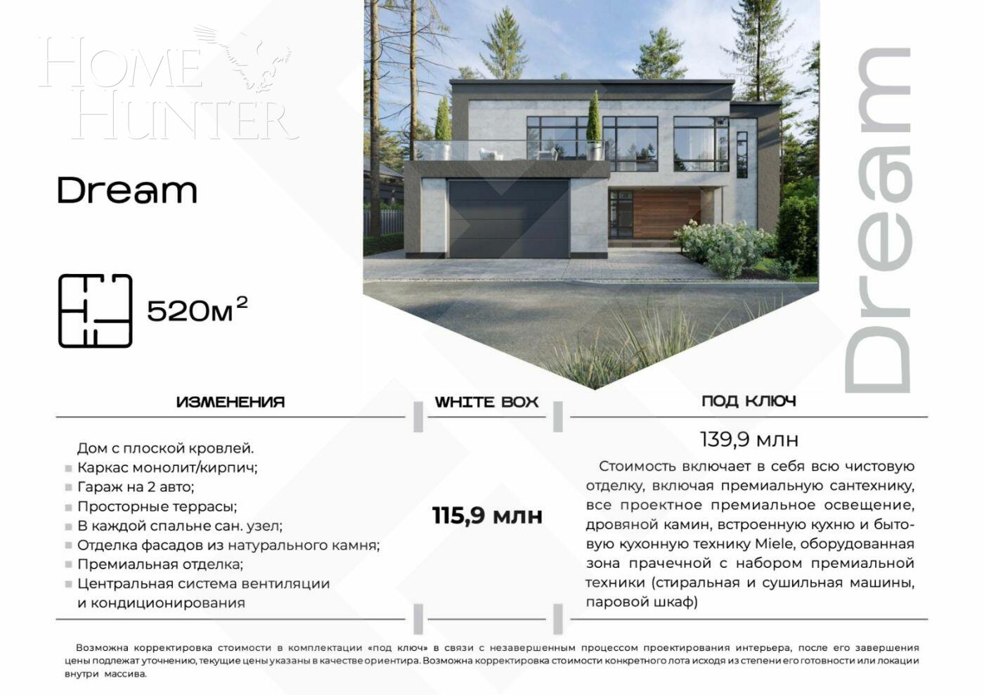 2-этажный коттедж 520 м² без отделки