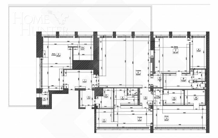 5-КОМН. КВАРТИРА БЕЗ ОТДЕЛКИ 273.2 М² НА 7 ЭТАЖЕ