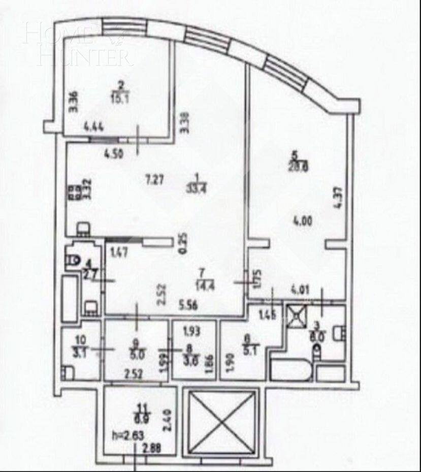 3-КОМН. КВАРТИРА С ОТДЕЛКОЙ 125 М² НА 4 ЭТАЖЕ