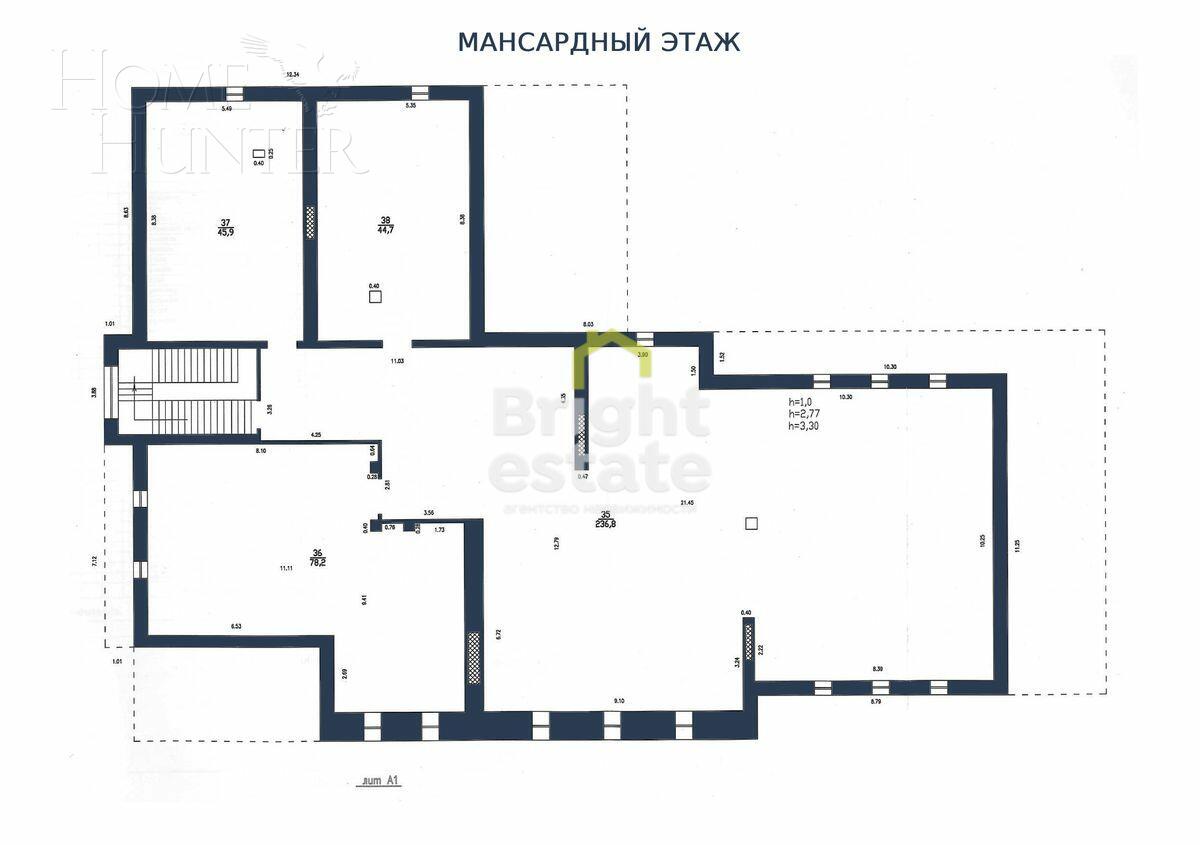 2-этажный коттедж 1 300 м² без отделки