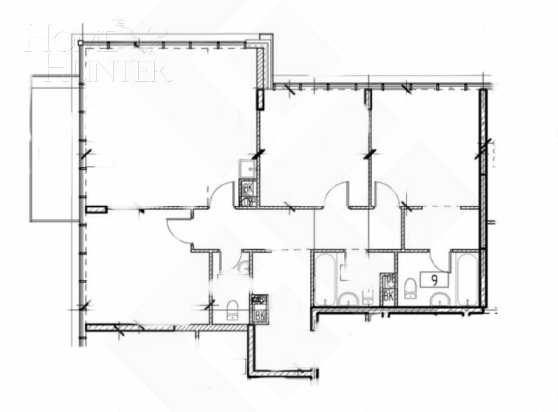 4-КОМН. КВАРТИРА БЕЗ ОТДЕЛКИ 101 М² НА 10 ЭТАЖЕ