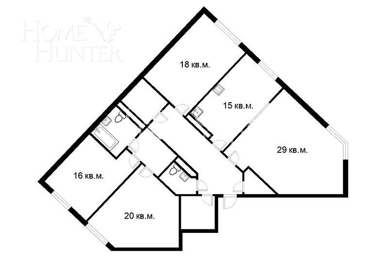 4-КОМН. КВАРТИРА БЕЗ ОТДЕЛКИ 136 М² НА 2 ЭТАЖЕ