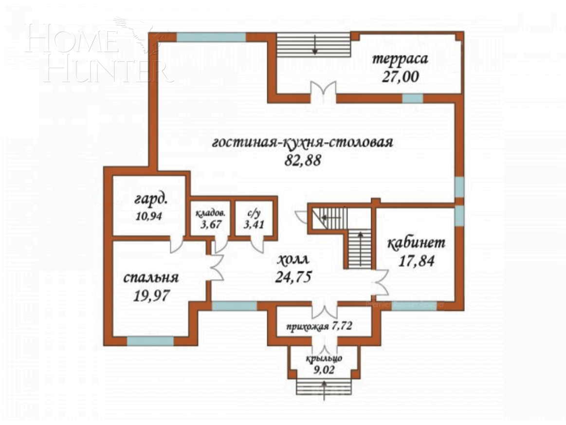 2-этажный коттедж 495 м² без отделки