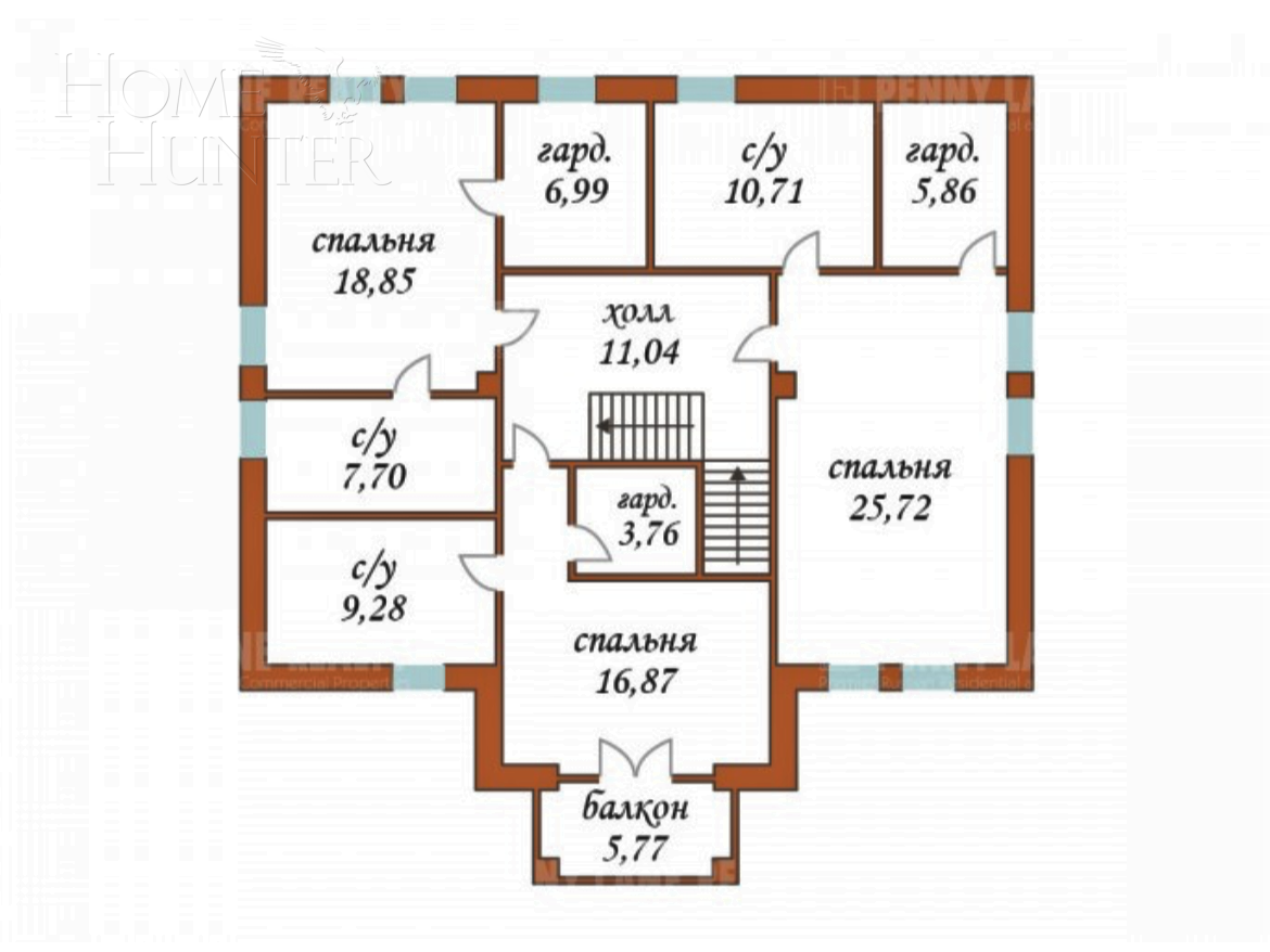 2-этажный коттедж 495 м² без отделки