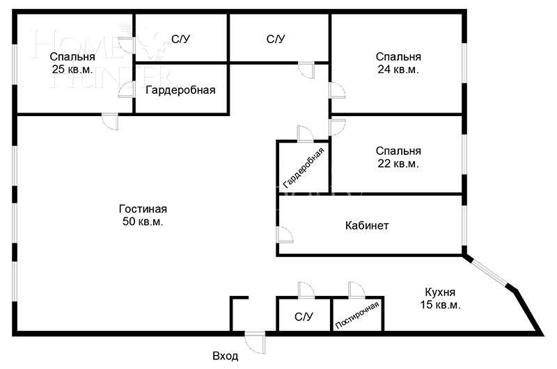 5-КОМН. КВАРТИРА С ОТДЕЛКОЙ 195.1 М² НА 3 ЭТАЖЕ