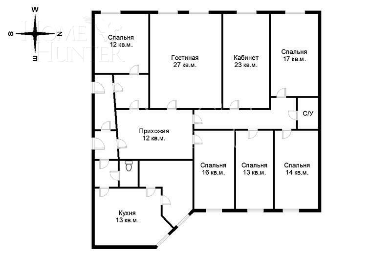 6-КОМН. КВАРТИРА БЕЗ ОТДЕЛКИ 182 М² НА 7 ЭТАЖЕ