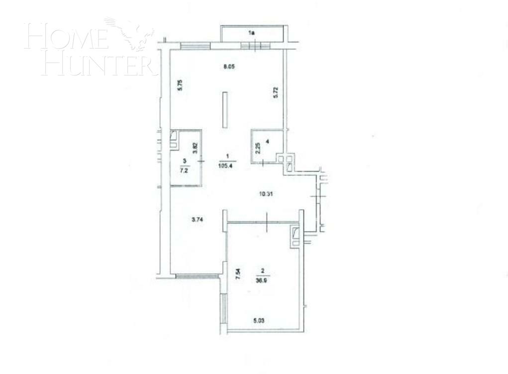 3-КОМН. КВАРТИРА БЕЗ ОТДЕЛКИ 156 М² НА 3 ЭТАЖЕ
