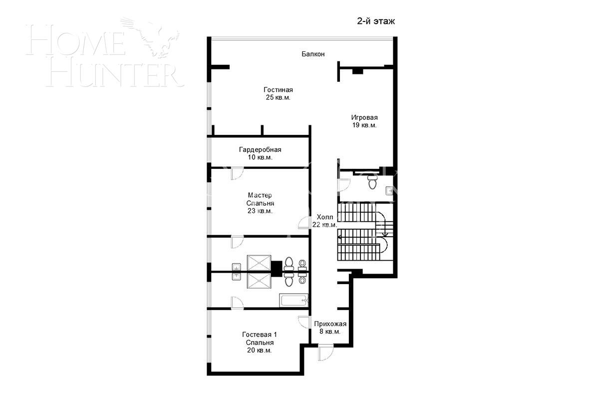 2-УРОВНЕВЫЙ ПЕНТХАУС С ОТДЕЛКОЙ 305 М² НА 2 ЭТАЖЕ