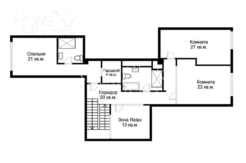 2-УРОВНЕВАЯ КВАРТИРА БЕЗ ОТДЕЛКИ 201.5 М² НА 1 ЭТАЖЕ