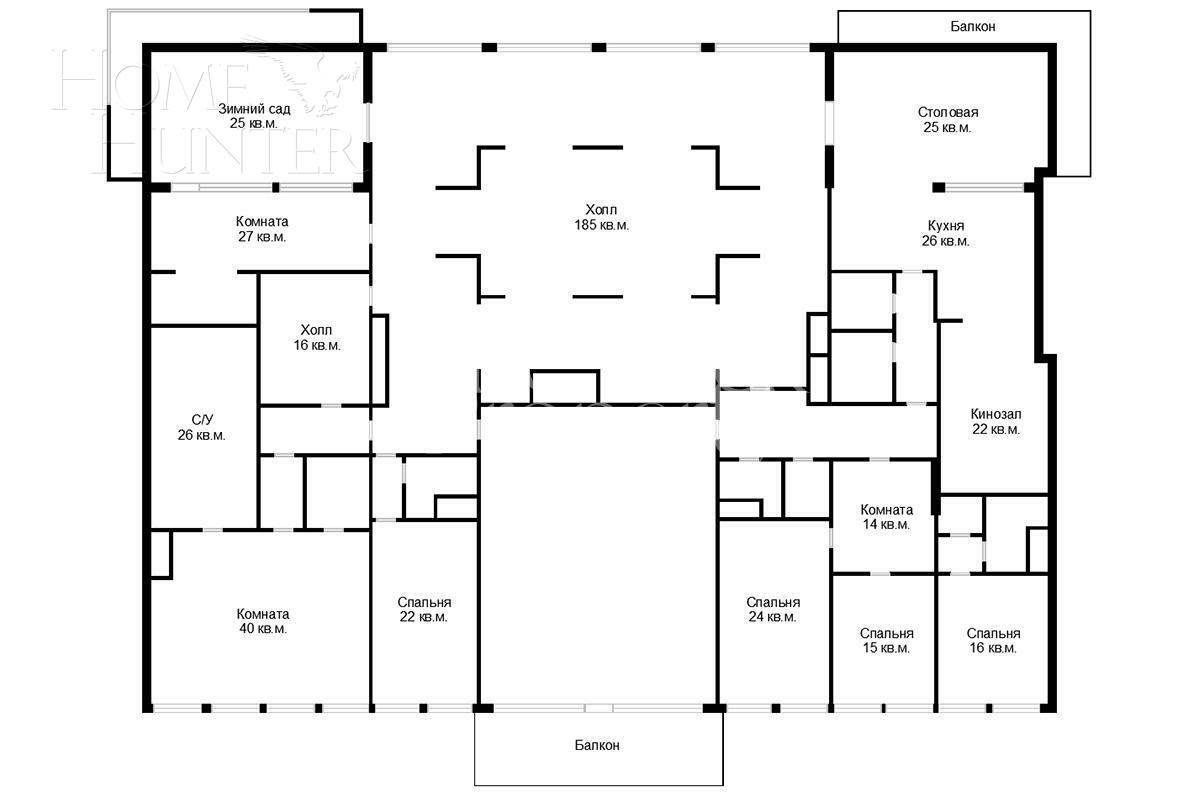 10-КОМН. КВАРТИРА С ОТДЕЛКОЙ 560 М² НА 4 ЭТАЖЕ
