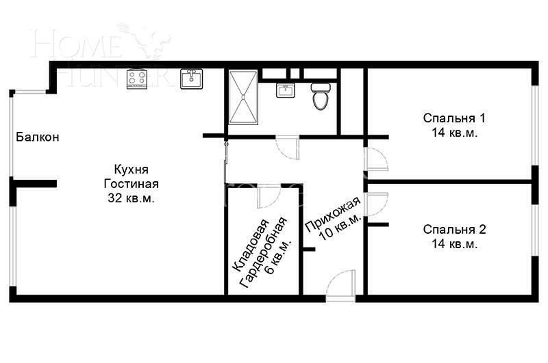 3-КОМН. КВАРТИРА С ОТДЕЛКОЙ 85 М² НА 14 ЭТАЖЕ