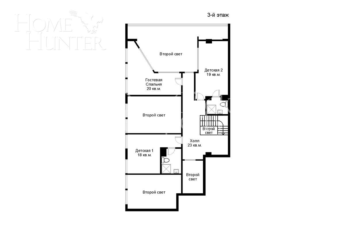 2-УРОВНЕВЫЙ ПЕНТХАУС С ОТДЕЛКОЙ 305 М² НА 2 ЭТАЖЕ