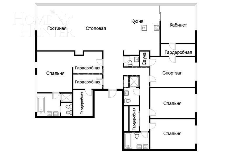 5-КОМН. КВАРТИРА С ОТДЕЛКОЙ 297.5 М² НА 28 ЭТАЖЕ
