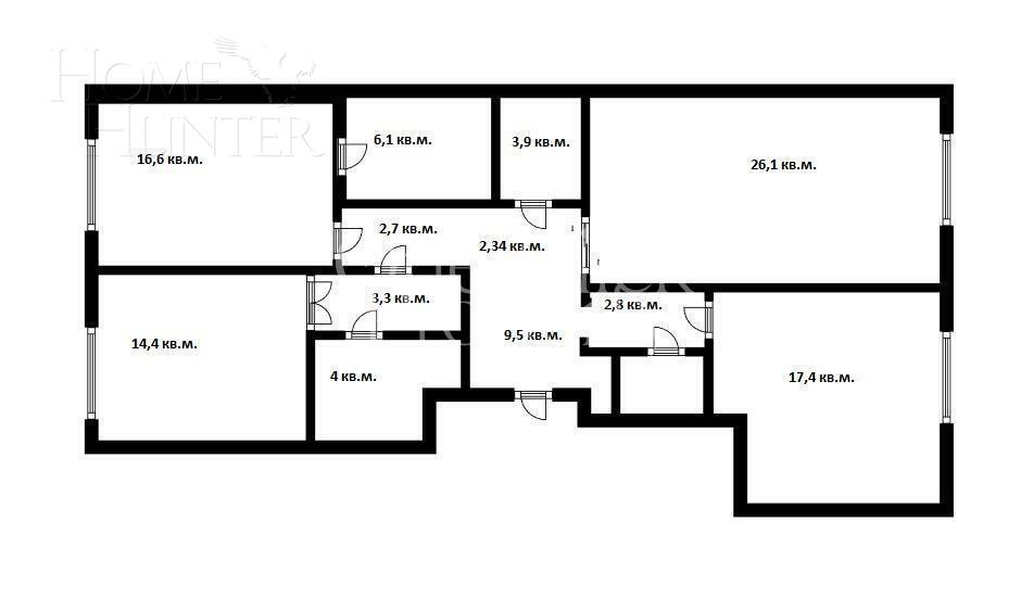 3-КОМН. КВАРТИРА БЕЗ ОТДЕЛКИ 110.4 М² НА 3 ЭТАЖЕ