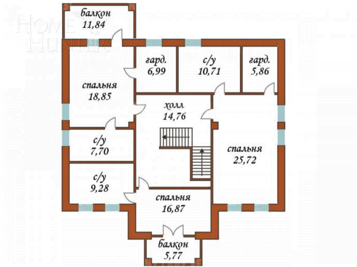 2-этажный коттедж 495 м² без отделки