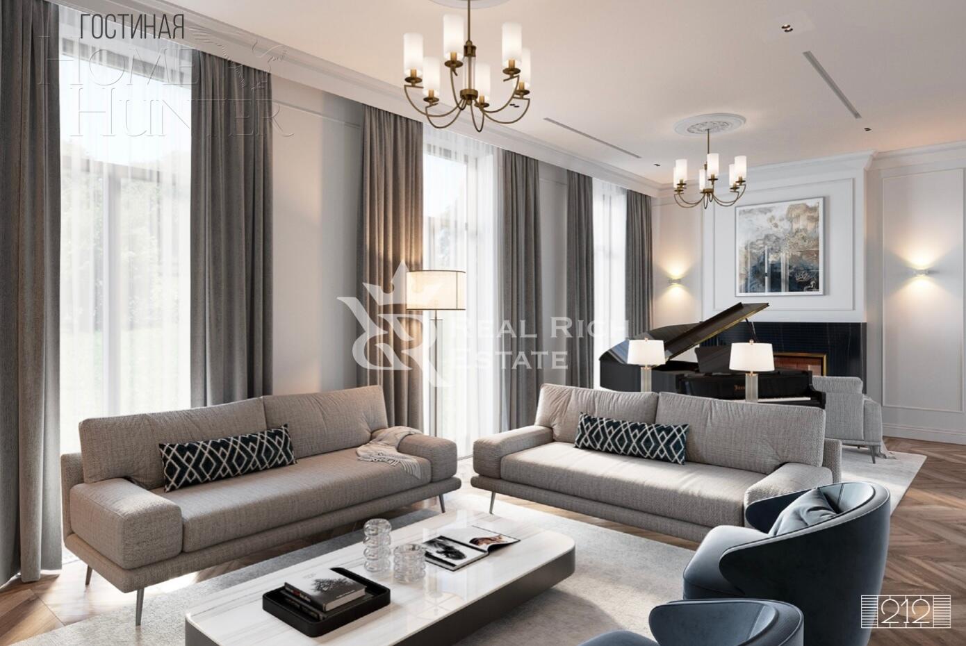 2-этажный коттедж 890 м² с отделкой